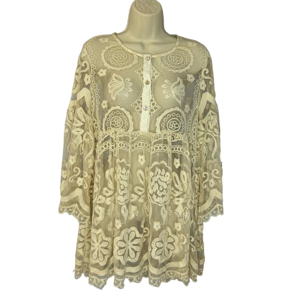 Jen’s Pirate Booty For Free People El Sol Mini Mesh Dress Cream